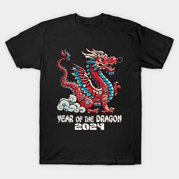 Happy New Year 2024 Chinese New Year 2024 Year of the Dragon T-Shirt by Etopix
